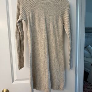Abercrombie & Fitch Cream Ribbed Knit Sweater Dress